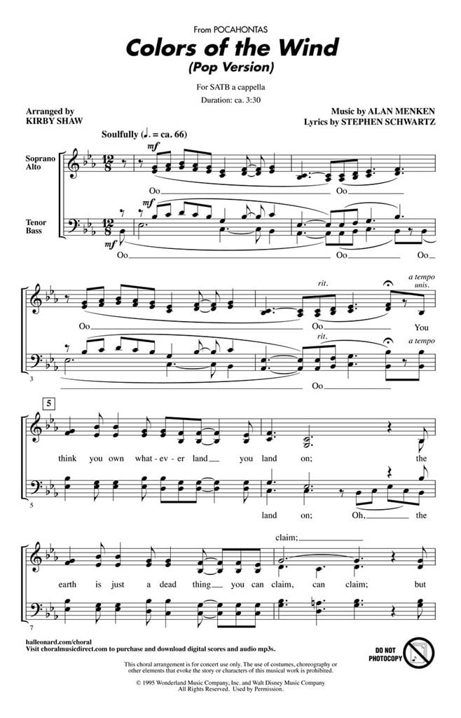 Colors of the Wind (Pop Version)